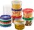 16 ounce Plastic Food Storage Containers with colored Twist Top Lids Reusable Leak Proof Deli Containers for Freezer Storage Meal Prep (12)