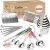 22-Piece Stainless Steel Measuring Cups and Spoons Set, Tad Dash Pinch Smidgen Drop Mini Measuring Spoons, Measuring Stick Leveler, Measurement Conversion Chart Fridge Magnet, (Country Chic)