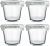 24 Oz Glass Food Storage Container Set, 3 Cup Soup Container with Airtight Lids, Round Glass Meal Prep Containers, Leakproof Glass Soup Storage Container, Microwave & Freezer Safe (4 Pack)
