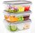3-Pack 35 oz Borosilicate Glass Food Storage Containers with Lids, Stackable Airtight Glass Meal Prep Containers for Lunch & Leftover, BPA-Free & Leak Proof, for Microwave, Oven, Dishwasher
