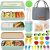30 PCs Bento Box Upgrade Japanese Lunch Box Kit,3 Layer Stackable Leakproof Containers with Accessories,Wheat Straw Bento Box for Kids and Adults