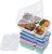 4-Pack Bento Lunch Box, 5-Compartment Lunch Boxes, Kids Snack Boxes, Stackable Ready Parties, Divided Food Storage Containers for School Work Travel Parties BBQ (Liquid food cannot be 100% leak-proof)