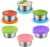 6 Pack 1.6OZ Salad Dressing Containers To Go, Advanced Stainless Steel Condiment Containers with Silicone Lids Easy to Open, Leakproof colorful Compact Salad Sauce Cups Easy to Carry Everyday