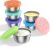 6 Pack Salad Dressing Container To Go, 1.7 Oz/50ml Stainless Steel Small Condiment Containers with Lids, Reusable & Leakproof Silicone Sauce Cups for Lunch Box (B/G/P/PK/O/MG)