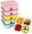 6 Pack Snack Containers, 4 Compartment Divided Snack Container for Kids, Bento Snack Box for Adults, Reusable Meal Prep Lunch Containers with Compartments, Small Bento Box for Work Travel