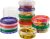 8 ounce Plastic Food Storage Containers with colored Twist Top Lids Reusable Leak Proof Deli Containers for Freezer Storage Meal Prep (12)