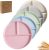 9″ Unbreakable Divided Plates Set of 5, Wheat Straw Plate Reusable Dinnerware Portion Control Plate, Round Bariatric Plastic Plate for Kids Adults, BPA-free, Dishwasher Safe
