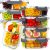 Bayco 8 Pack Glass Meal Prep Containers 3 Compartment, Glass Food Storage Containers with Lids, Airtight Glass Lunch Bento Boxes, BPA-Free & Leak Proof (8 lids & 8 Containers) – Grey