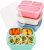 Bento Box for Kids (4 Pack) – Snack Containers – Bento Snack Boxes 3-Compartment Food Containers for School, Work and Travel, Meal Prep Containers Reusable, Lunchable Container for Kids and Adults