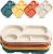 DYB DONGYONGBAO 12 Inch (8PCS) Unbreakable Divided Plates for Kids Adults, Wheat Straw Dividers Plates, Reusable Compartment Plates,Dishwasher & Microwave Safe