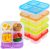 Finorder 6 Pack 4-Compartment Food Containers, Reusable Snack Containers for Kids Adults School Work Picnic, Lunch Bento Box Meal Prep Containers (Classic Color Set)