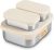 Flexibento – Leak proof Stainless Steel Bento Box | Lunch Box| Snack Containers | Food Containers | Lunch Containers with Silicone Lids | Metal Food Containers – Vanilla 40 Oz Set of 3