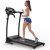 Foldable Treadmill for Home, Small Portable Walking Pad, 300 lbs Capacity, Electric Folding Mini Treadmill with 12 HIIT Modes, LCD Display, Black