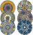 HENXFEN LEAD Dinner Plates Set of 6-10.5 Inch Large Dessert, Pasta, Salad Plate, Porcelain Colorful Serving Dishes for Kitchen & Restaurant, Dishware, Microwave & Oven safe – Bohemian Style