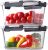 HOMBERKING 4 Pieces 63oz/8cup Large Glass Food Storage Containers, Meal Prep, Airtight Bento Boxes with Leak Proof Locking Lids for Microwave/Oven Freezer Dishwasher, BPA Free(2 Containers + 2 Lids)