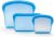 KVK Platinum Silicone Food Storage Bags – Flat Reusable Pocket Snack Sandwich Bag – Meal Prep Container Freezer Oven Dishwasher Safe – Double Lock Seal Leakproof – Blue