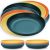 Kyraton 9 Inch Large Deep Plastic Plates 8 Pieces, Unbreakable And Reusable Light Weight Dinner Plates Pasta and Dumpling Bowl Microwave Safe BPA Free Dishwasher Safe (Mutil Color)