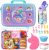 Lunch Bag Bento Lunch Box Set for Girls – Insulated Lunch Bag with 5 Compartment Bento Box Water Bottle Ice Pack Silicon Cap Salad Container for Kids Back to School, Picnic and Travel