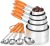 Measuring Cups and Spoons Set: U-Taste 18/8 Stainless Steel 10 Pieces Metal Stacking Kitchen Baking Cooking Food Measure Set 5 Cups 5 Spoons with Strengthened Weld Joints (Orange, Upgraded Version)