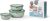 Mepal – Multi Bowl Cirqula 3-Piece Set – Food Storage Container with Lid – Suitable as Airtight Storage Box for Fridge & Freezer, Microwave Container & Servable Dish – 350, 750, 1250ml – Nordic Sage