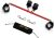 Portable Resistance Bands, Red Sports Aid Adjustable Spreader Bar with 4 Black Adjustable Straps Training Fitness Gear, Stainless Steel Spreader Bar ,Pilates aid kit, Stretching Exercise Tools