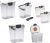 Progressive International Prepworks ProKeeper 6 Piece Plastic Airtight Food Storage Containers for Baking Essentials, White and Clear
