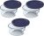 Pyrex 2 Cup Storage Round Container with Dark Blue Plastic Lids – Original Genuine Pyrex -Made in the USA – 3 Pack