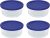 Pyrex Storage 4 Cup Round Dish, Clear with Blue Lid – Original Genuine Pyrex – Pack of 4 Containers