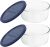 Pyrex Storage 4-Cup Round Dish with Dark Blue Plastic Cover, Clear (Pack of 2 Containers)