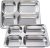 Stainless Steel Divided Plates – 2 Pack, Rectangular Tray with Two Compartments for Dinner, Thali, Portion Control – Heavy Gauge, Perfect for Adults