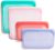 Stasher Silicone Reusable Storage Bag, 4-Pack Lunch/Travel (Spring) | Food Meal Prep Storage Container | Lunch, Travel, Makeup, Gym Bag | Freezer, Oven, Microwave, Dishwasher Safe, Leakproof