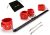 TMEOIIPY Black Restore Pilates Spreader Bar with 2 Adjustable Red Strap, Exercise Guide, 4 Rings, Home Yoga Training Fitness Gear, Home Gyms Tools