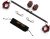 TMEOIIPY Pilates bar, Black Stainless Steel Adjustable Spreader Bar and Red Straps Set, Expandable Training Bars Metal Exercise Fitness Home Gym Gear, Stretching Exercise Tools