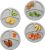 Zdesign Divided Plates for Adults(4 Pack) Portion Control Plates Divided Plastic Plates College Dorm Room Essential Apartment Essentials 9 3/4 Inch Reusable Dishes Set Microwave Safe(Gray)