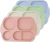 greenandlife 12 Inch (4PCS) Large Unbreakable Divided Plates for Kids Adults, Dishwasher & Microwave Safe Plates, Lightweight Reusable Plastic Compartment Plates, BPA Free and Healthy