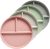 greenandlife 9 Inch (4PCS) Unbreakable Divided Plates for Kids Adults, Dishwasher & Microwave Safe Compartment Plates, Lightweight Reusable Plastic Portion Control Plates, BPA Free and Healthy